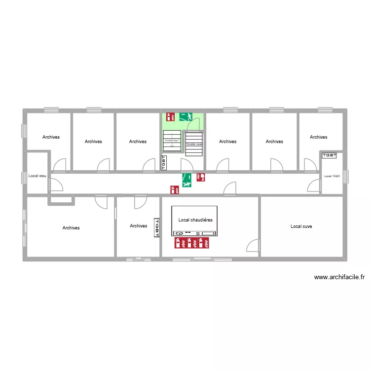 Plan sous sol. Plan de 16 Pièces et 69 m²