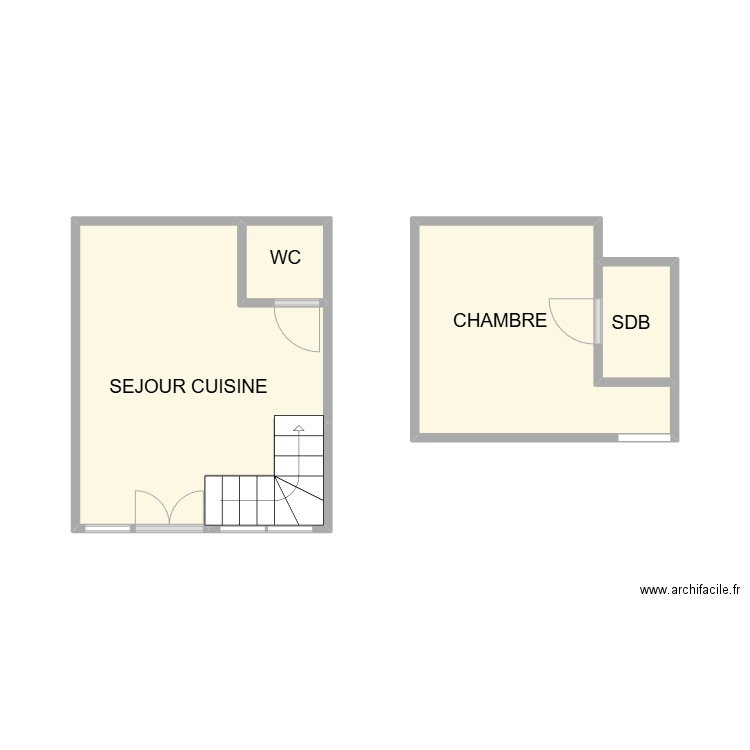 PLAN STUDIO ST VICTOR. Plan de 5 pièces et 21 m2