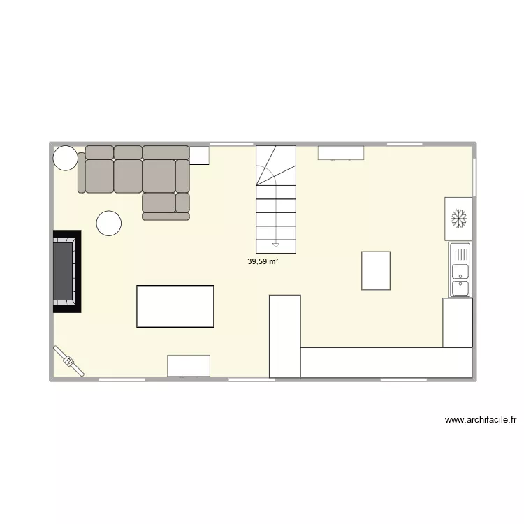 RDC HANVEC. Plan de 1  et 40 m²