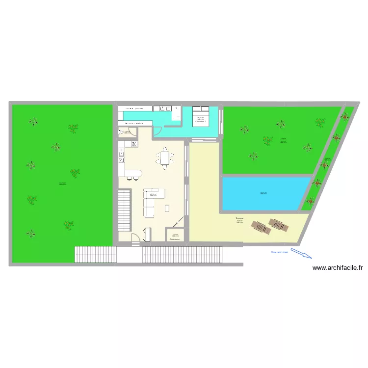 villa 3 Camilia. Plan de 28  et 1009 m²
