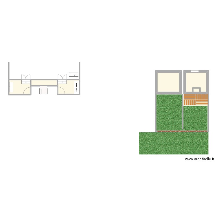 Amputée x2. Plan de 5 pièces et 21 m2
