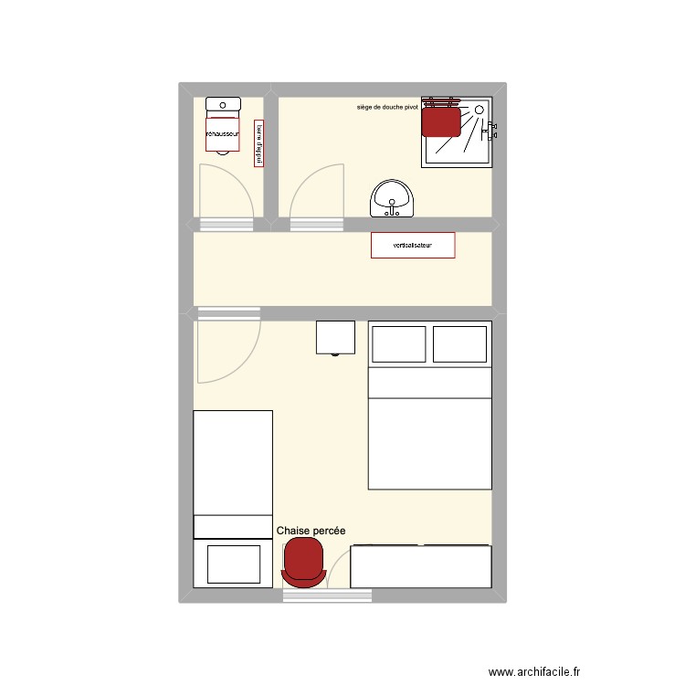 préco 1. Plan de 4 pièces et 17 m2
