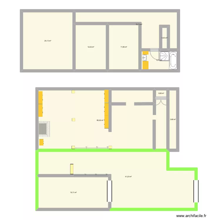 maison caudebec. Plan de 11  et 208 m²