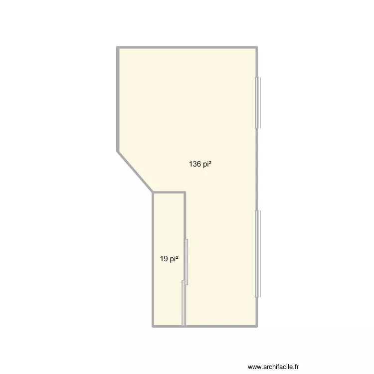 chambre. Plan de 2  et 14 m²