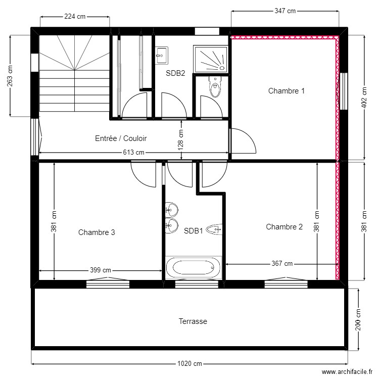 DECATOIRE ETAGE PROJET. Plan de 11 pièces et 73 m2