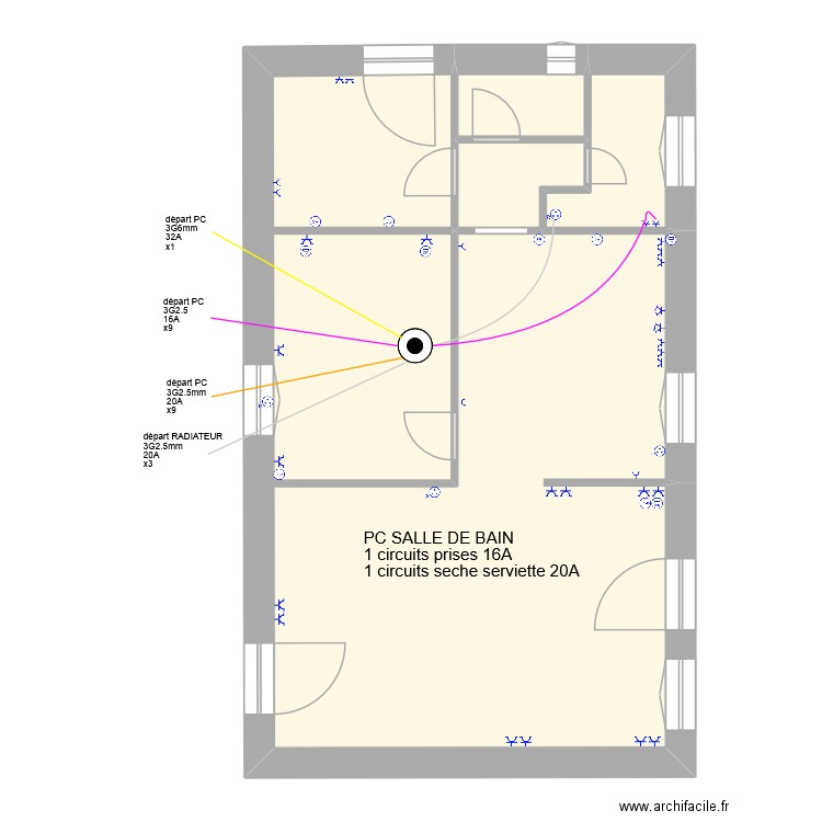 Joris PC SDB. Plan de 4 pièces et 73 m2