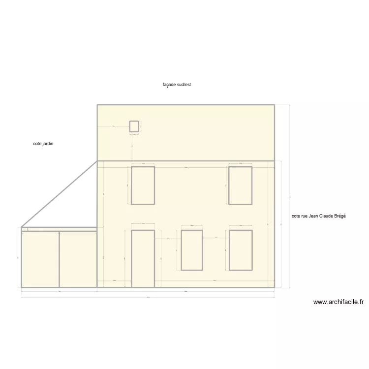 plan facade. Plan de 