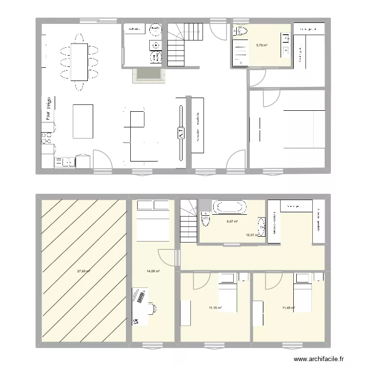 Moncrabeau D&eacute;bo. Plan de 7  et 100 m²