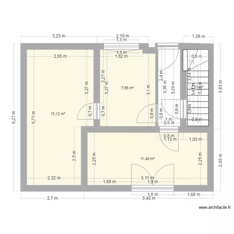 MAISON. Plan de 4  et 37 m²