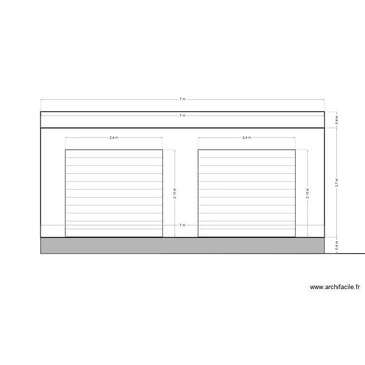 facade OUEST garage. Plan de facade OUEST garage. Plan de