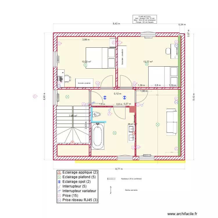 R+2 Elect. Plan de 4  et 63 m²
