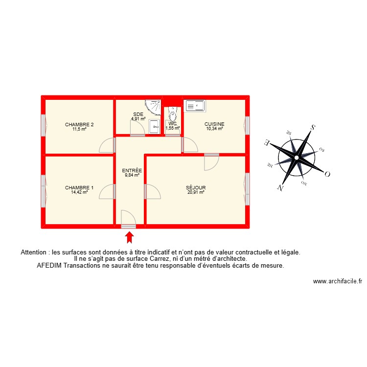 BI29121 -. Plan de 9 pièces et 88 m2