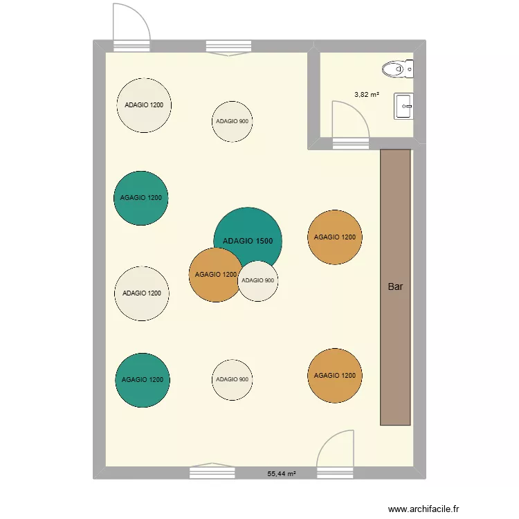 CAFE MAIRIE DE MEVOISINS. Plan de 2 et 59 m² CAFE MAIRIE DE MEVOISINS. Plan de 2 et 59 m²