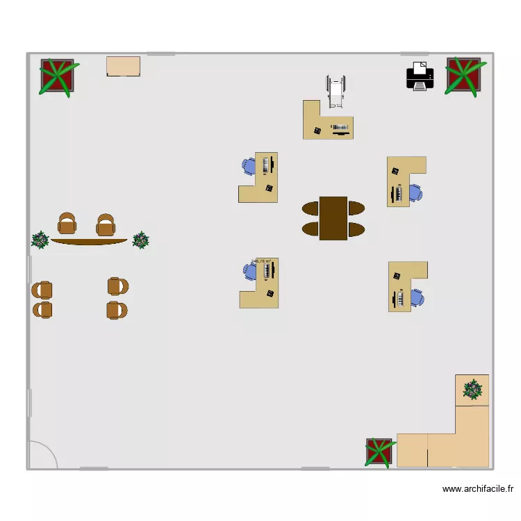 Plan bureau. Plan de 1 pièce et 247 m²