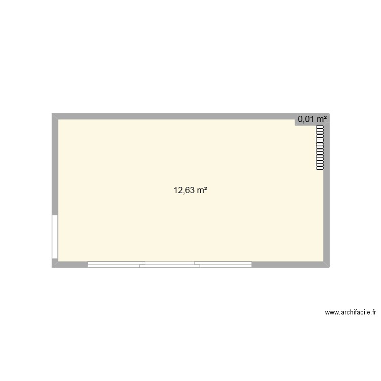 bureau. Plan de 2 pièces et 13 m2