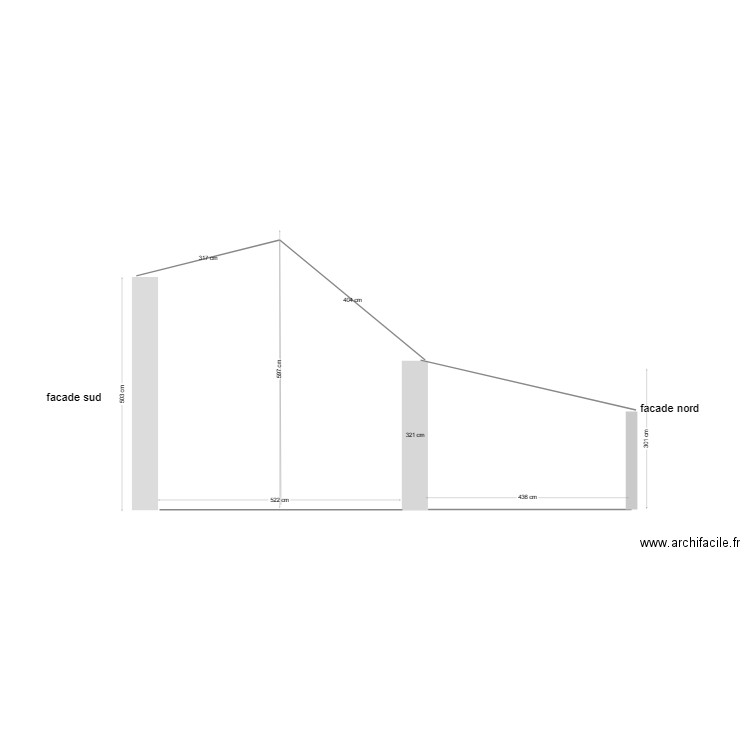 pignon mitoyen des deux cotés avant . Plan de 0 pièce et 0 m2