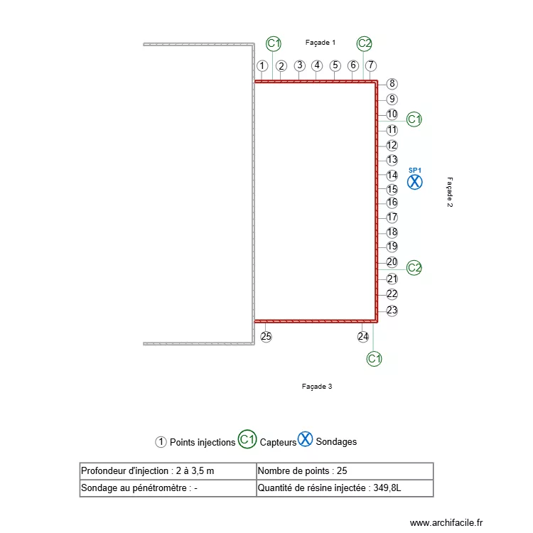 DE MAGLHES. Plan de 1  et 22 m²