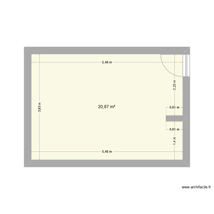 AS_S&eacute;jour1. Plan de 1 Pièce et 21 m²