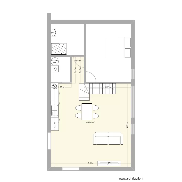 LOGEMENT2. Plan de 1 et 41 m² LOGEMENT2. Plan de 1 et 41 m²