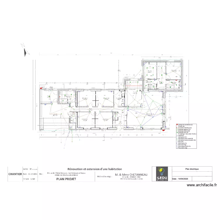 Plan électrique Chetanneau. Plan de Plan électrique Chetanneau. Plan de