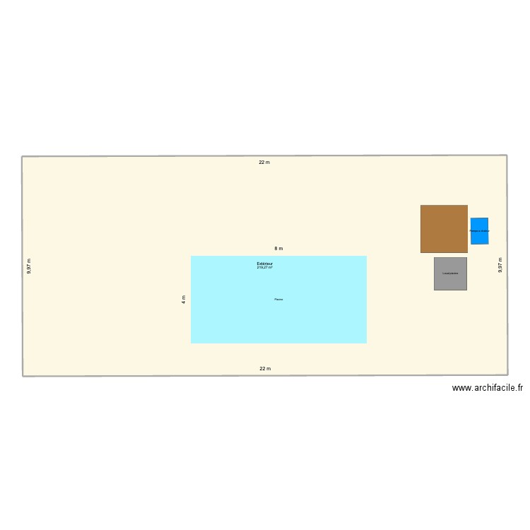 Piscine Hermas. Plan de 1 pièce et 219 m2