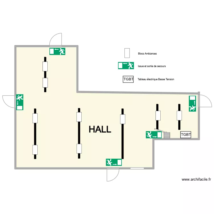 BAES FENWICK. Plan de 1  et 64 m²