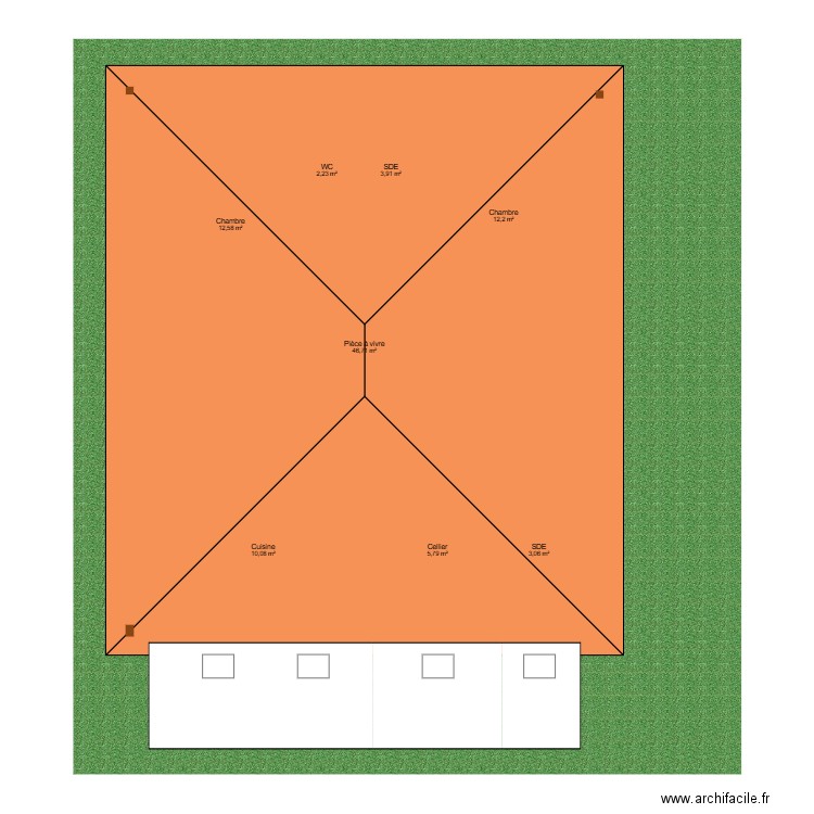 FHR2. Plan de 8 pièces et 97 m2