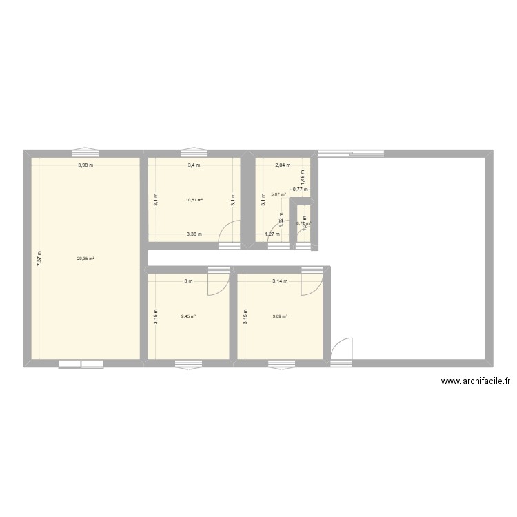 maison boiseuil. Plan de 6 pièces et 65 m2