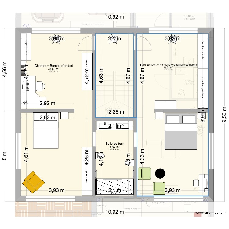 Mironcevo. Plan de 8 pièces et 247 m2