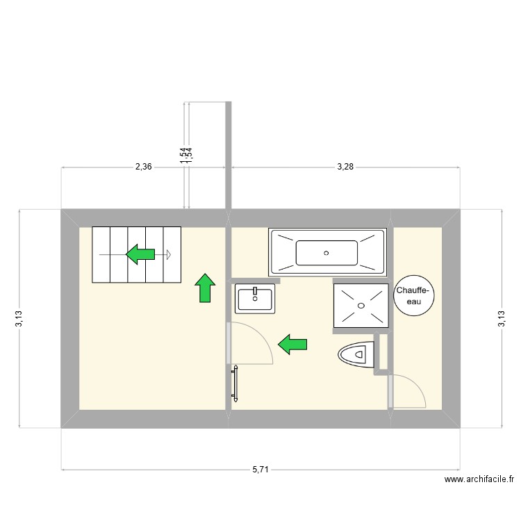 plan etage la douce vie. Plan de 4 pièces et 13 m2