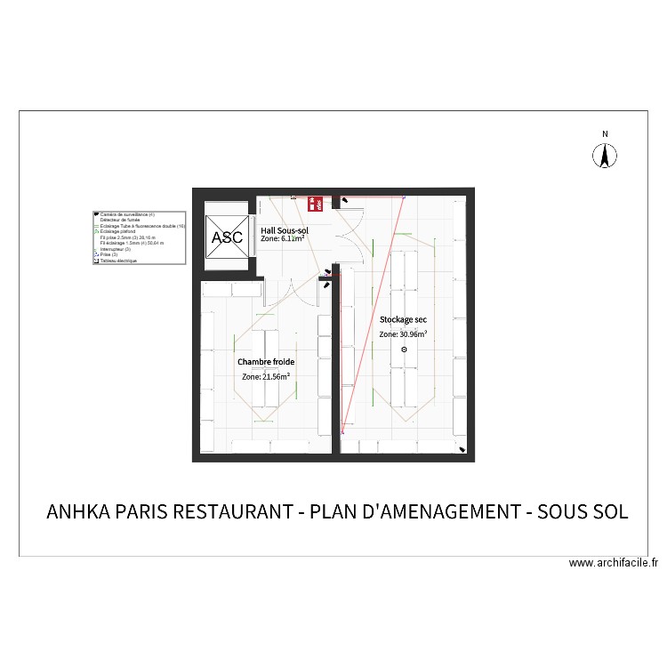 PLAN ELECTRIQIE RESTAURANT PARIS sous spm. Plan de 0 pièce et 0 m2