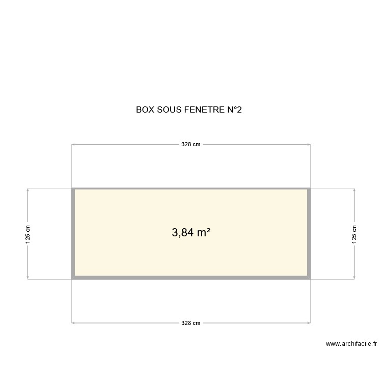 BOX SOUS FENETRE N° 2. Plan de 1 pièce et 4 m2