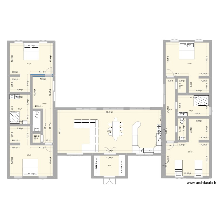 maison conteneur 4 chambre. Plan de 14 pièces et 217 m2