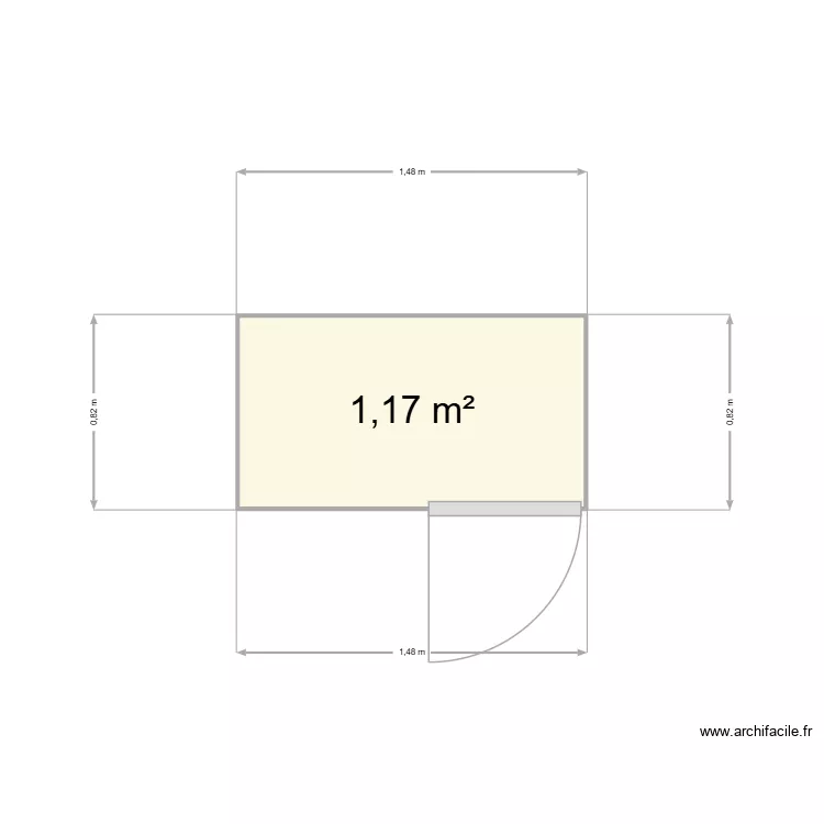 Abris de Jardin 00026 A. Plan de 1  et 1 m²