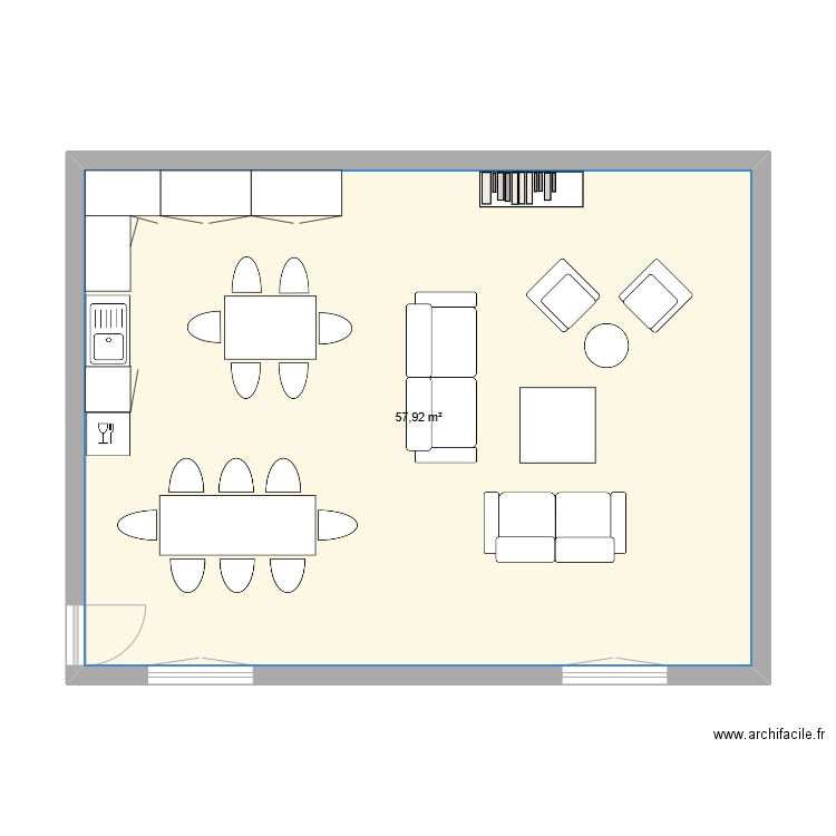 Cuisine /séjour. Plan de 0 pièce et 0 m2