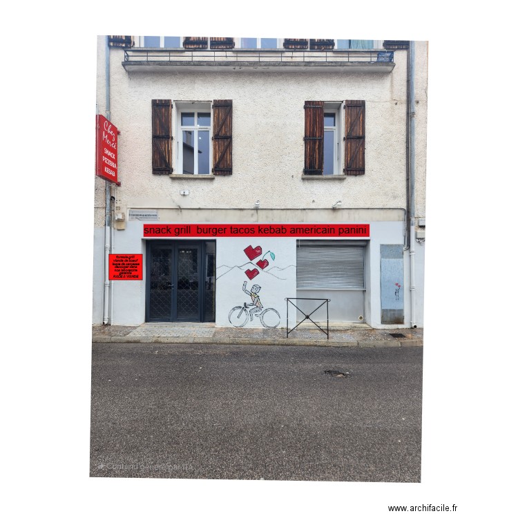 facade snack ceret. Plan de 0 pièce et 0 m2