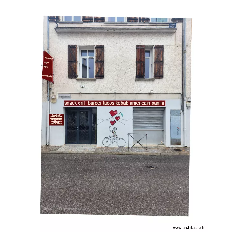 facade snack ceret. Plan de 