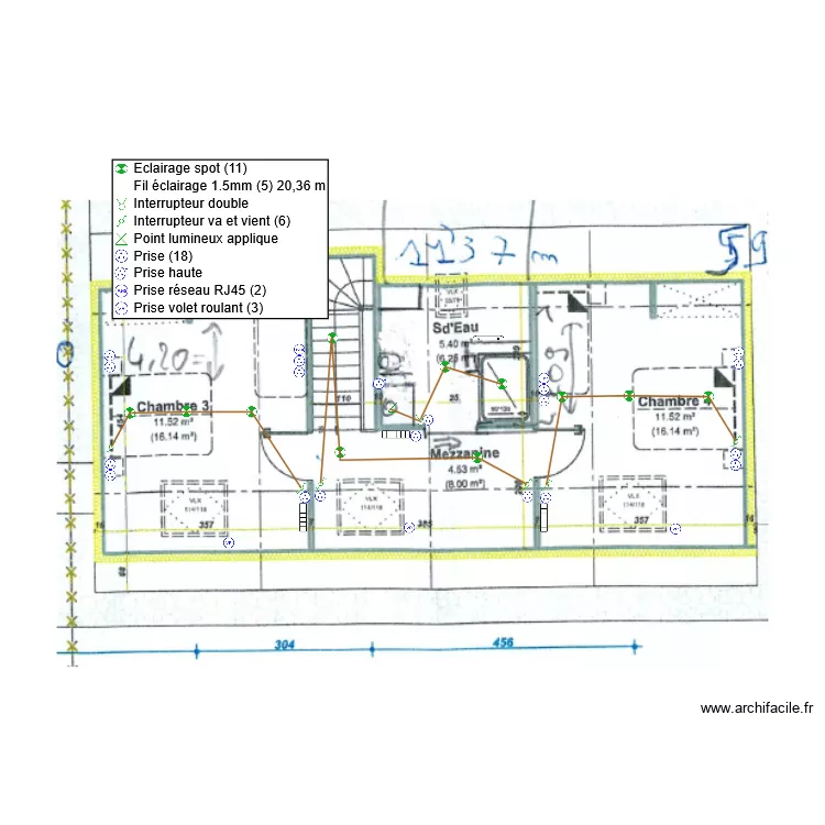 Elec etage lot B2. Plan de Elec etage lot B2. Plan de
