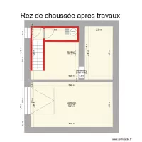 Plan rez de chauss&eacute;e apr&eacute;s travaux location n7