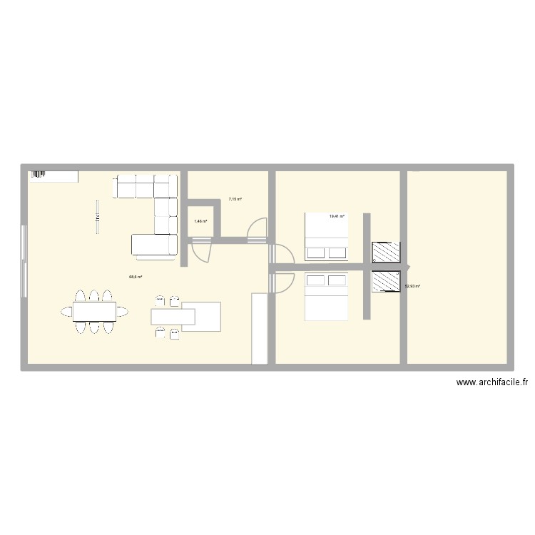 maison. Plan de 5 pièces et 150 m2