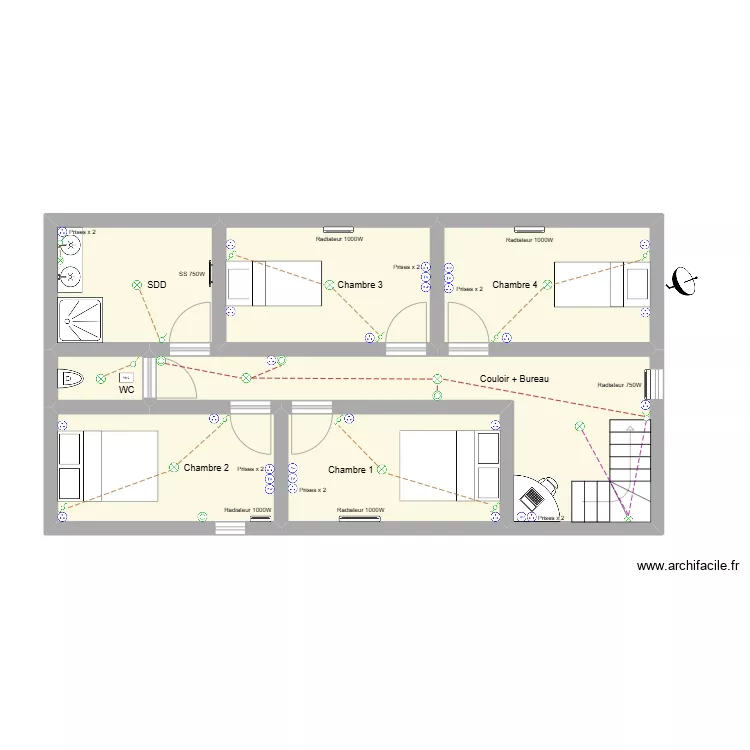 R+1 : Saint-Armand-Villages. Plan de 