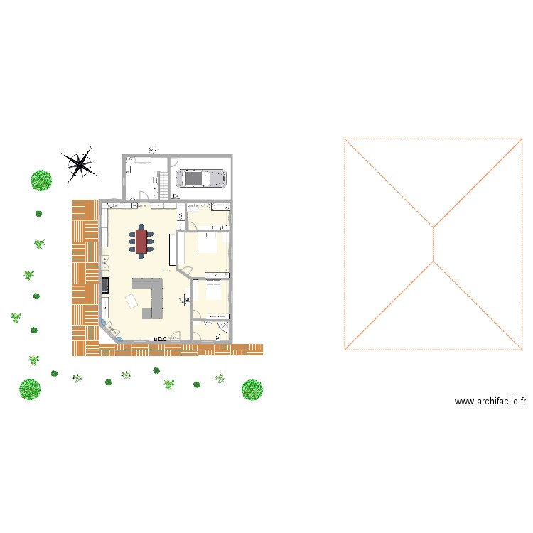 007. Plan de 1 pièce et 155 m2