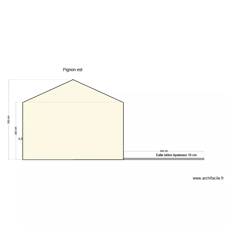 plan local p&eacute;tanque pignon est-3. Plan de 2 pièces et 69 m²