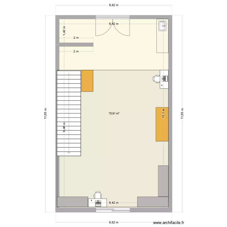 local maintenance rdc. Plan de 1 pièce et 71 m² local maintenance rdc. Plan de 1 pièce et 71 m²