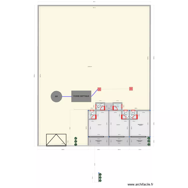St Viateur Projection Magasin V4. Plan de 12  et 478 m²