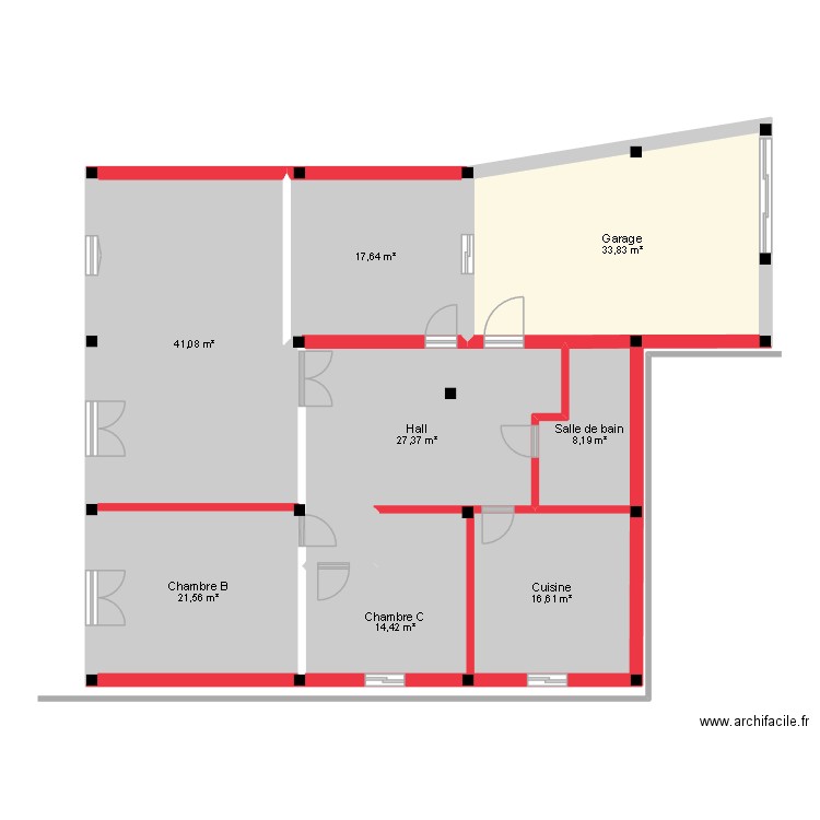 carrelage 2025. Plan de 8 pièces et 181 m2
