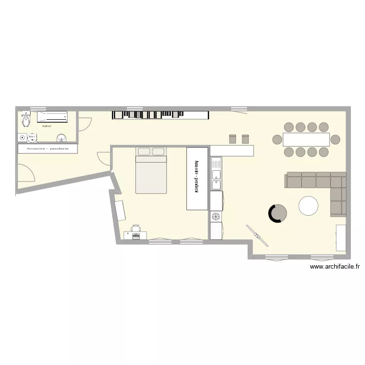 Vaugirard. Plan de 2 Pièces et 135 m² Vaugirard. Plan de 2 Pièces et 135 m²