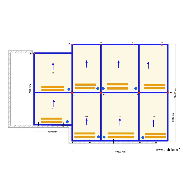 Finnigan 3 modules parfait arche. Plan de 8 pièces et 131 m2