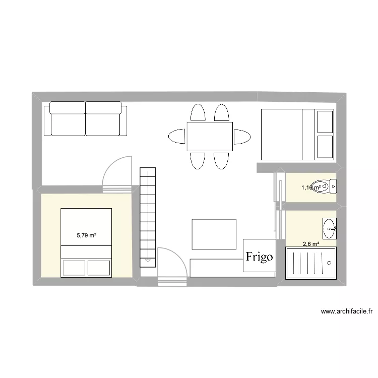 1 plan. Plan de 3  et 10 m²
