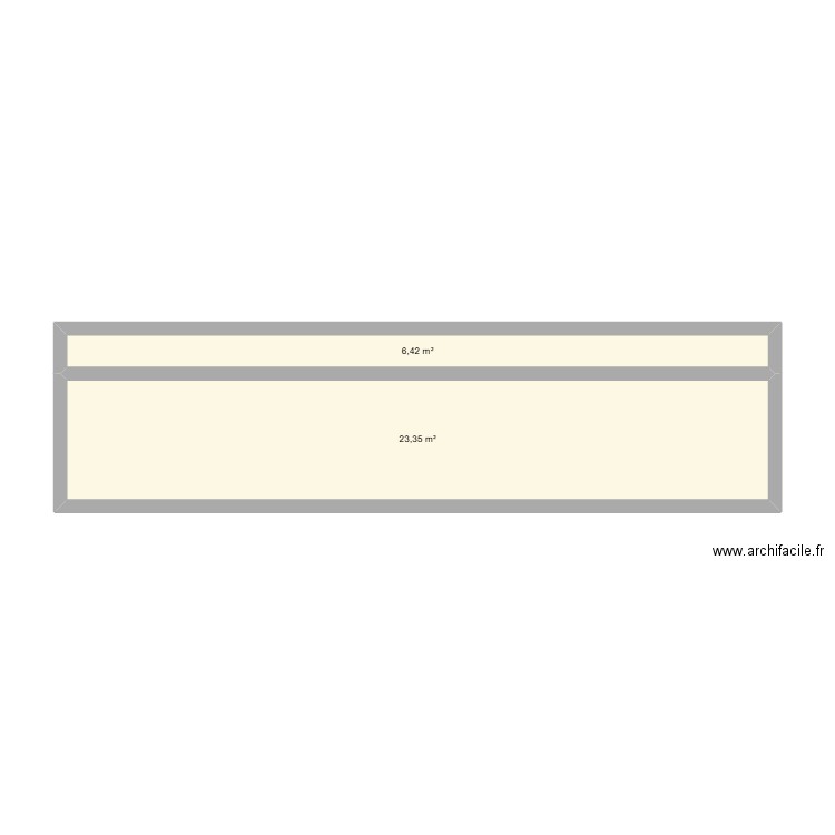 bassin seul. Plan de 2 pièces et 30 m2